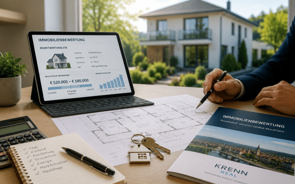 Immobilienbewertung in Oberösterreich mit Marktwertanalyse Grundriss und Schlüssel